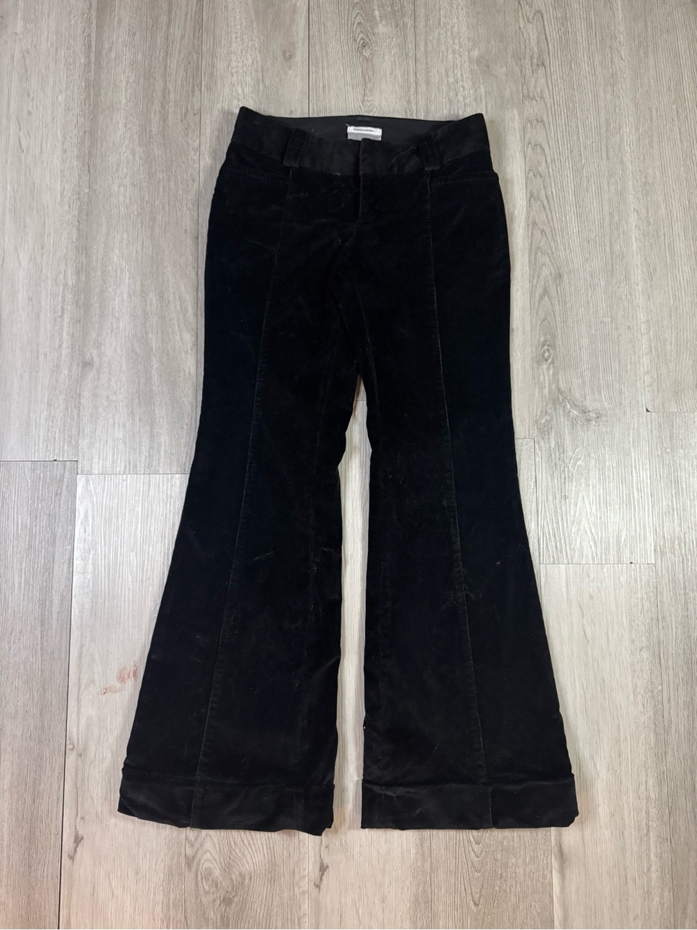 Banana Republic Y2K Women’s Petite 0P Black Velvet Bootcut Pants low rise